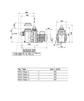 Pool Pump with Pre-filter BADU Magic II | SPECK