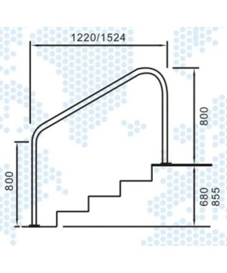 Pool Handrails with Flanges 1524mm R050 | Pool Point