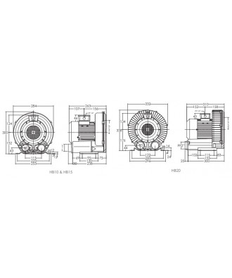 Air Blower, model "НВ", 0,75kW and 1,50kW, Emaux