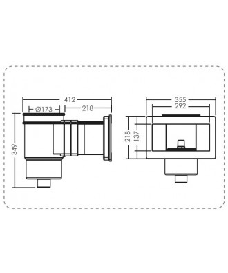 Skimmer with Wide Opening for Tiles Pools EM0020 137mm x 292mm | Emaux