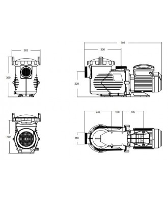 Variable speed pool pump, model "EPV", Emaux 