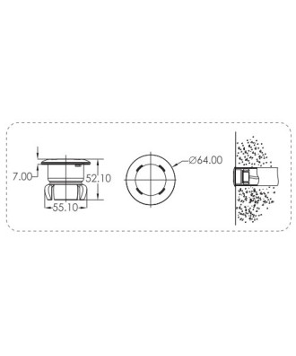Mini ABS LED Light, model 'LED-P10', Emaux