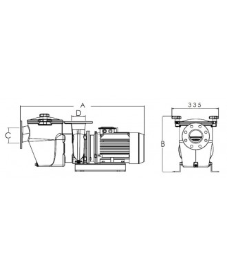 Pool pump with pre-filter, model “SE”, Emaux 