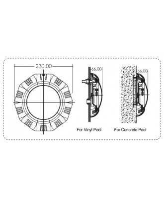 Flat LED Underwater Lighting, model "LED-TR100", Emaux