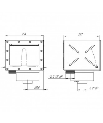 Stainless Steel Skimmer for Concrete Pools, 254mm x 200mm, Mar Piscine