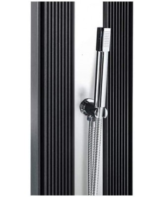 Solar shower for outdoor installation, 40L, Anthracite Inox, model 'DaDa Curve', Formidra