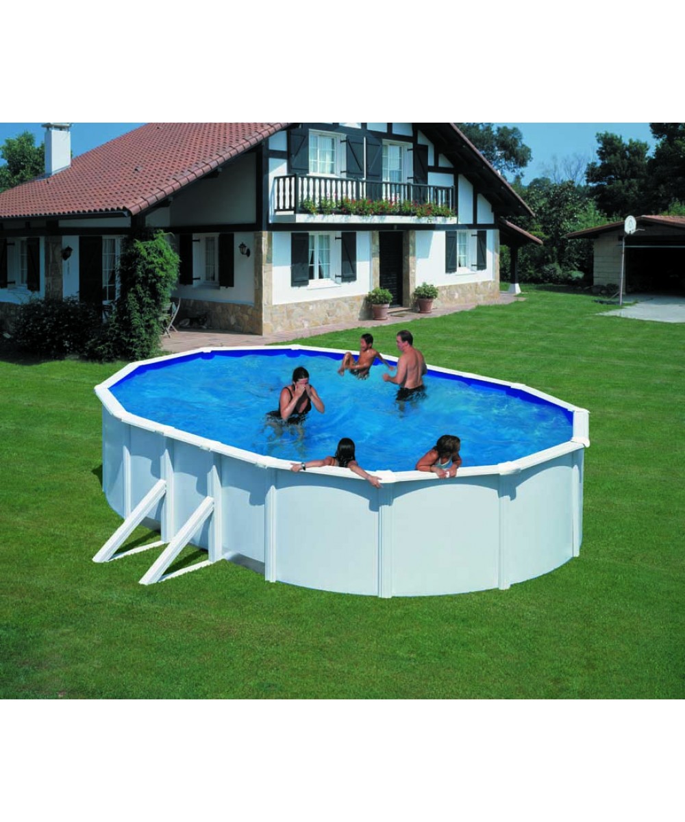 Above-ground steel wall oval pool with dimensions: 5.00 x 3.00m, depth: 1,2m, EU