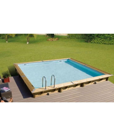 Wooden swimming pool – 500cm х 500cm, H=1.4m, model "Linea", Ubbink