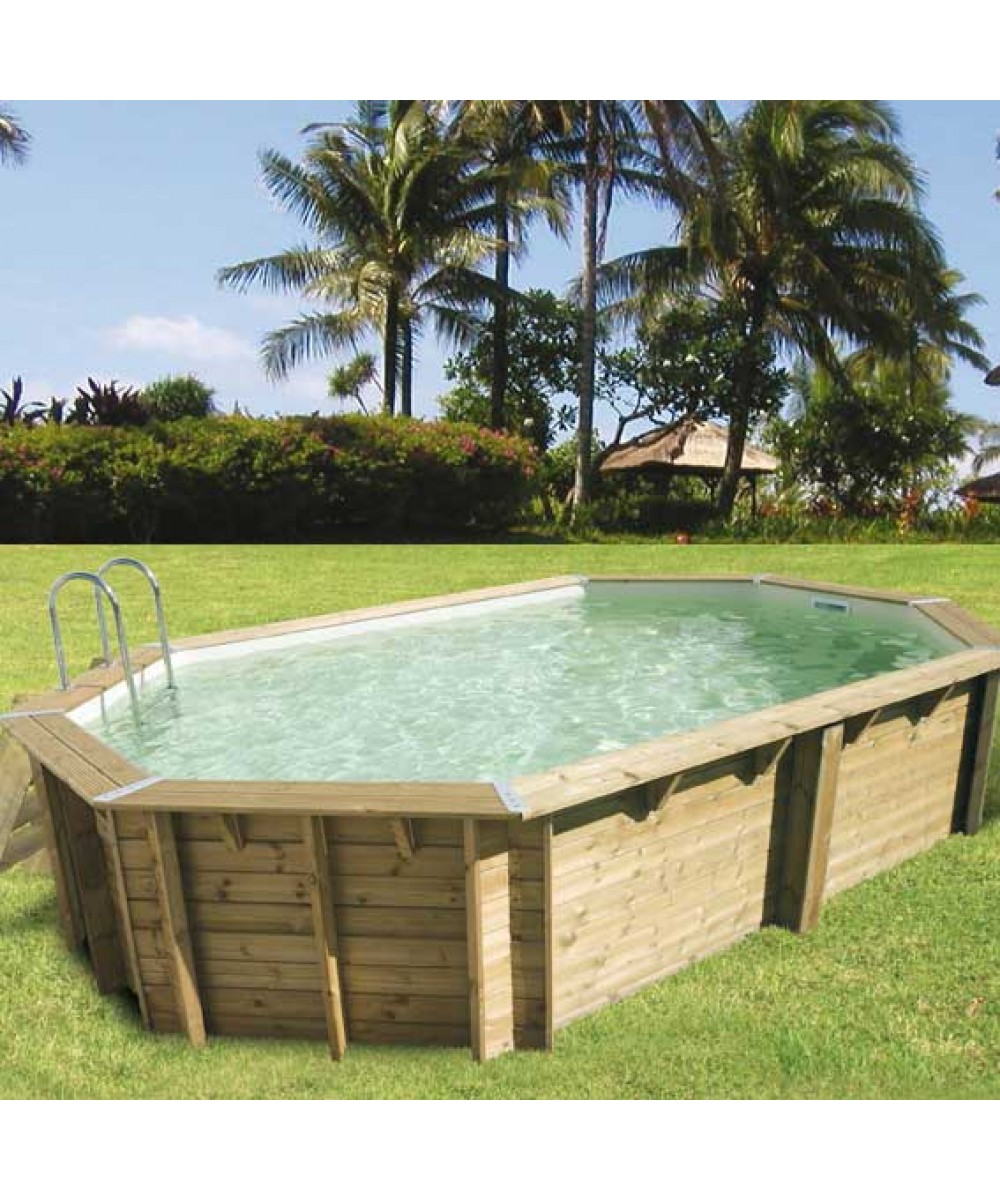 Wooden Swimming Pool 400cm х 610cm, H=1.3m, model "Ocea", Ubbink