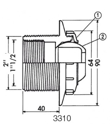 Spare parts for wall nozzle 3310 | Hayward