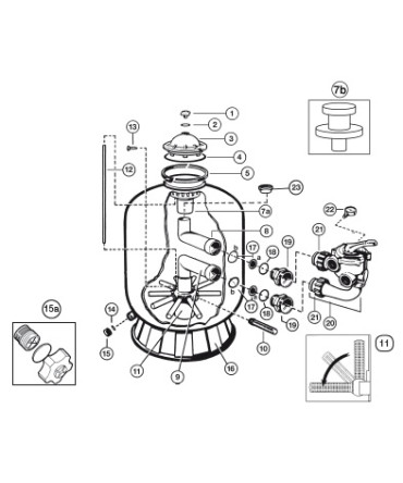 Spare parts for filter Pro Side | Hayward