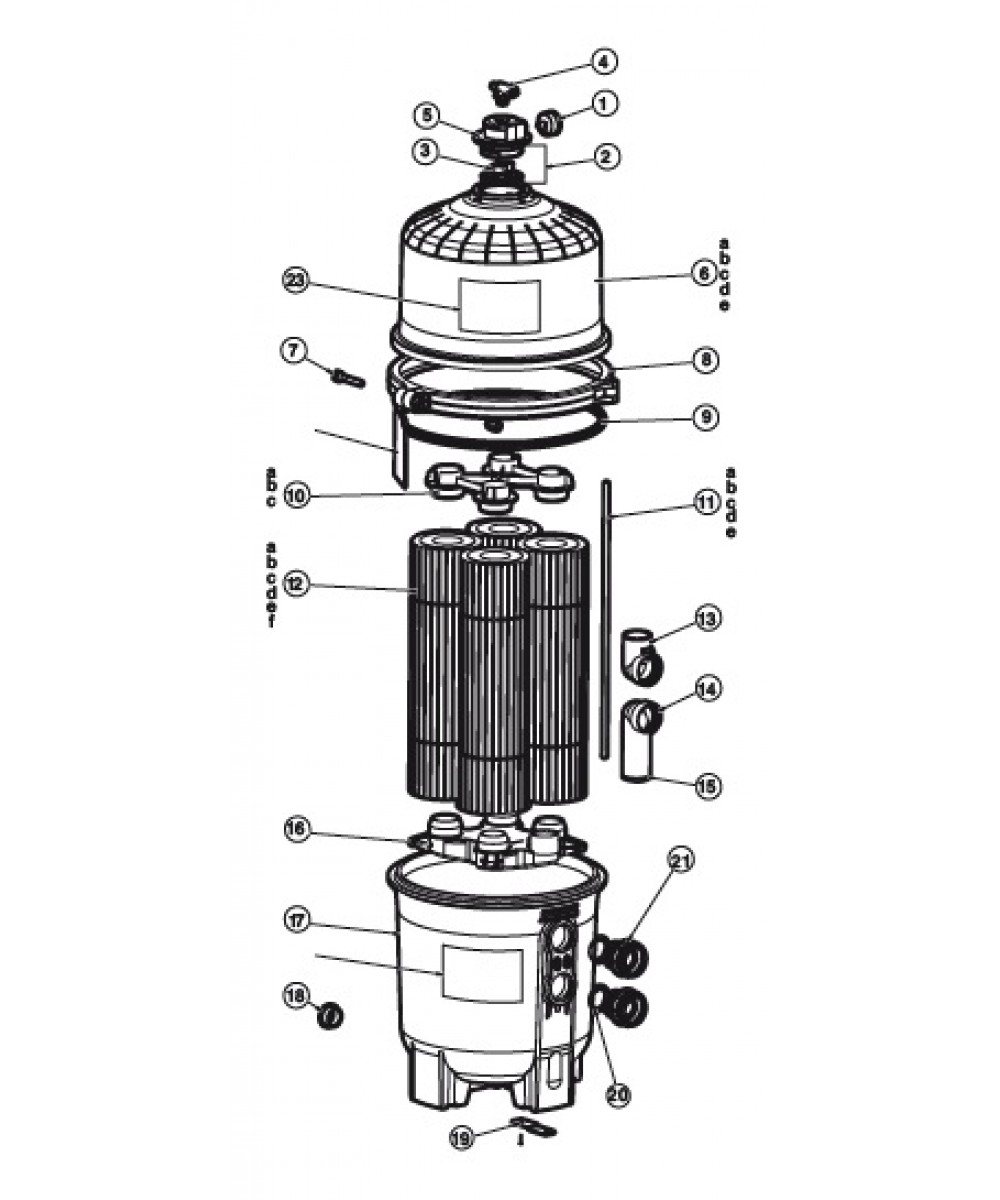 Spare parts for cartridge filter Swim clear | Hayward
