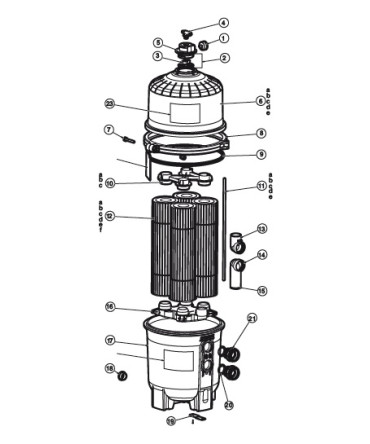Spare parts for cartridge filter Swim clear | Hayward