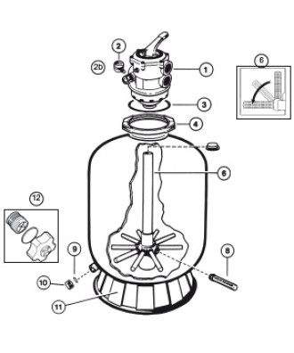 Spare parts for filter Pro Top | Hayward