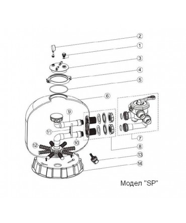 Air Release Valve with O-ring for sand filter, model "SP" and "MFS", Emaux 