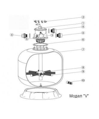 Laterals for sand filter - 233mm, model "V" and "S", Emaux 