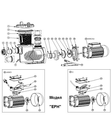 Nut for lid of pool pump prefilter, model "EPH", Emaux