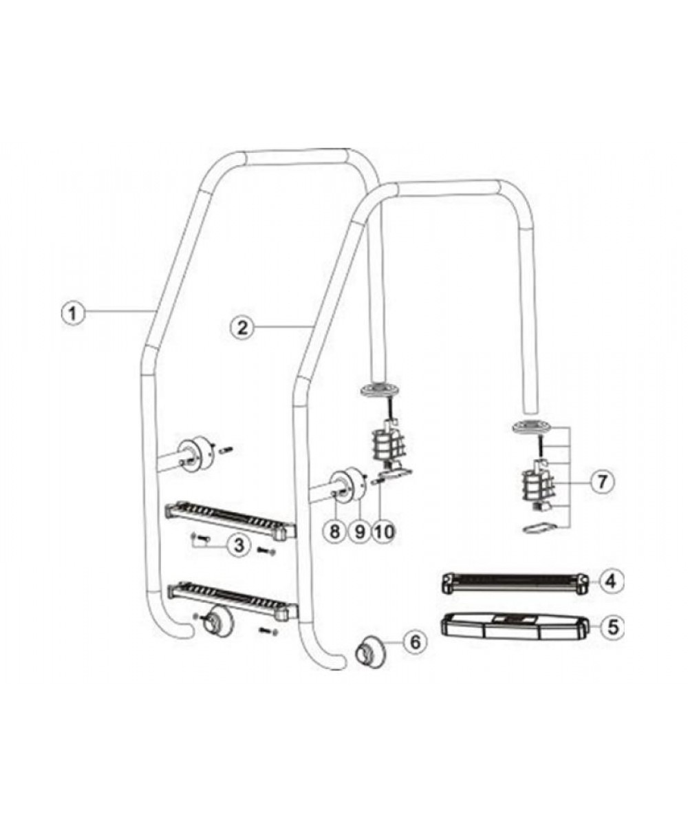 Plastic step for ladder, Emaux