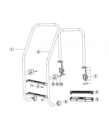 Anchor type fitting for pool ladder, Emaux