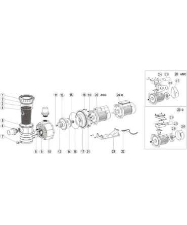 Basket for swimming pool pump, model "SB”, Emaux