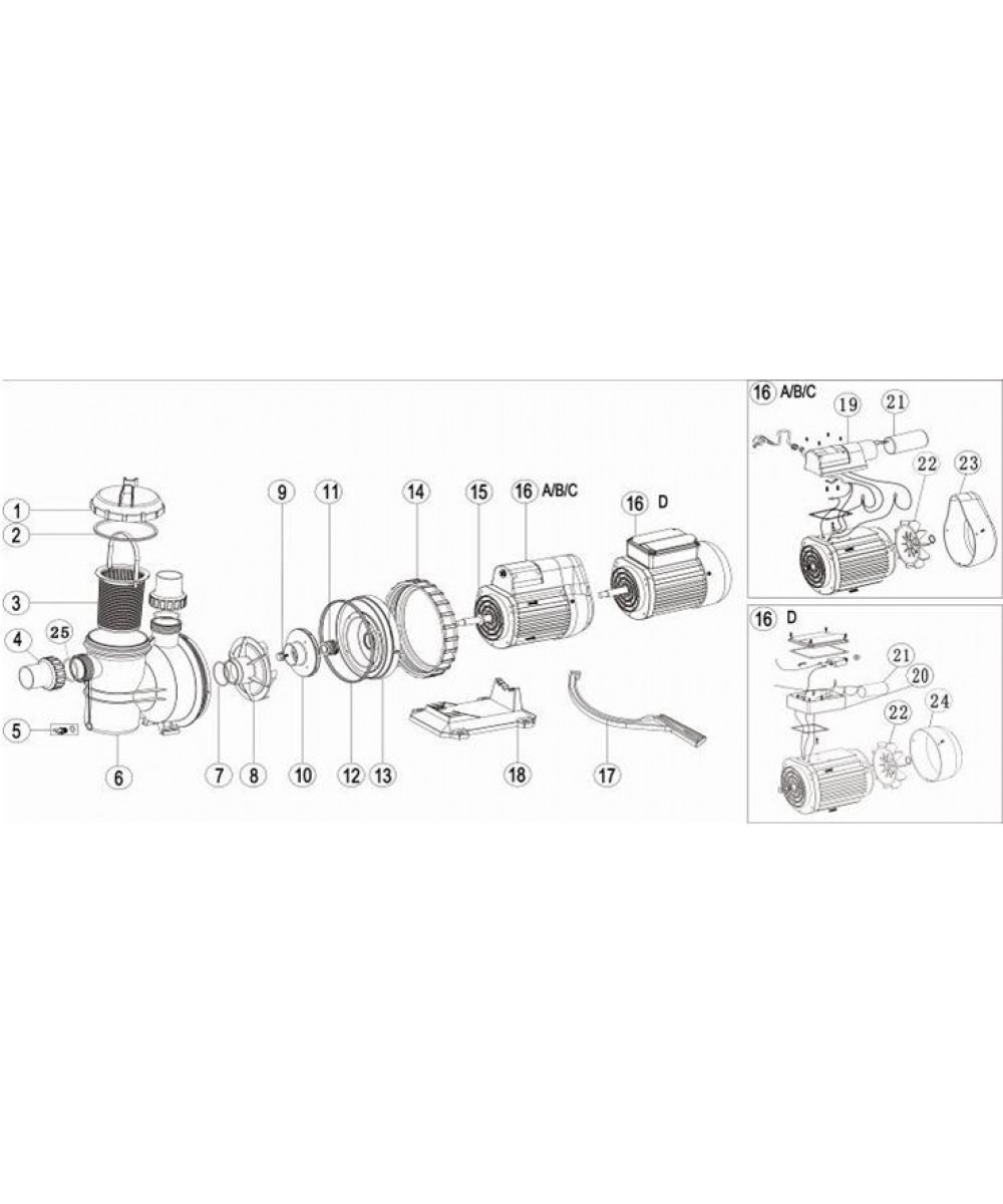Pump cooler - ø1½ ", model "SC", "ST" and "SS", Emaux