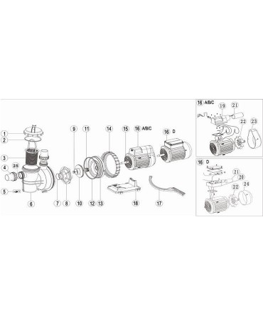 Basket with handle for swimming pool pump, model "SC”, Emaux