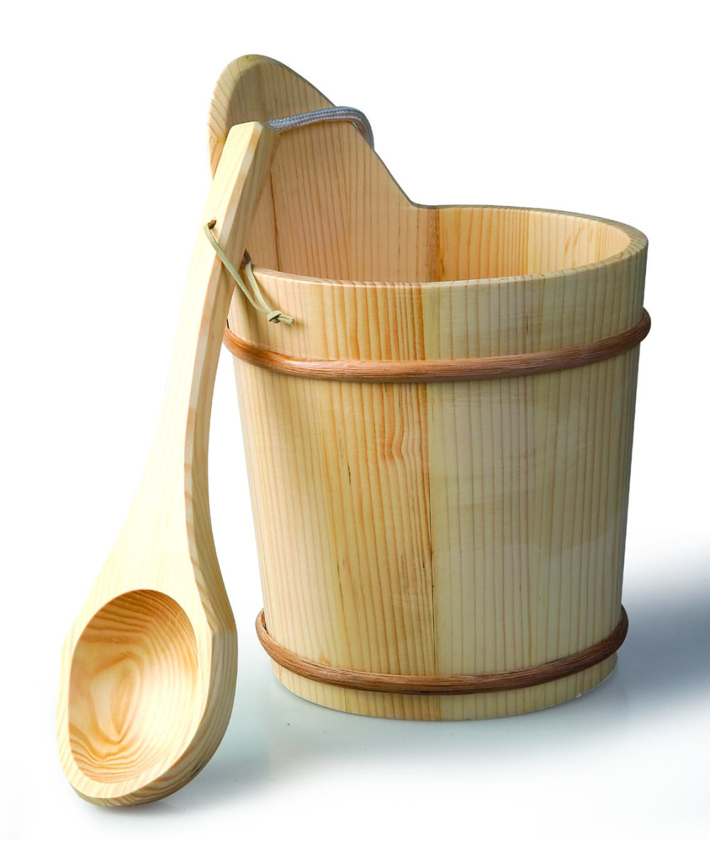 Wooden Sauna Bucket with Ladle | Spa Point