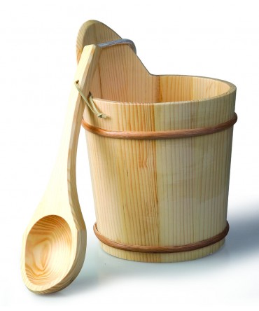 Wooden Sauna Bucket with Ladle | Spa Point