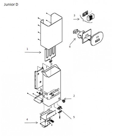 Spare parts for sauna heater model "JUNIOR D | Helo