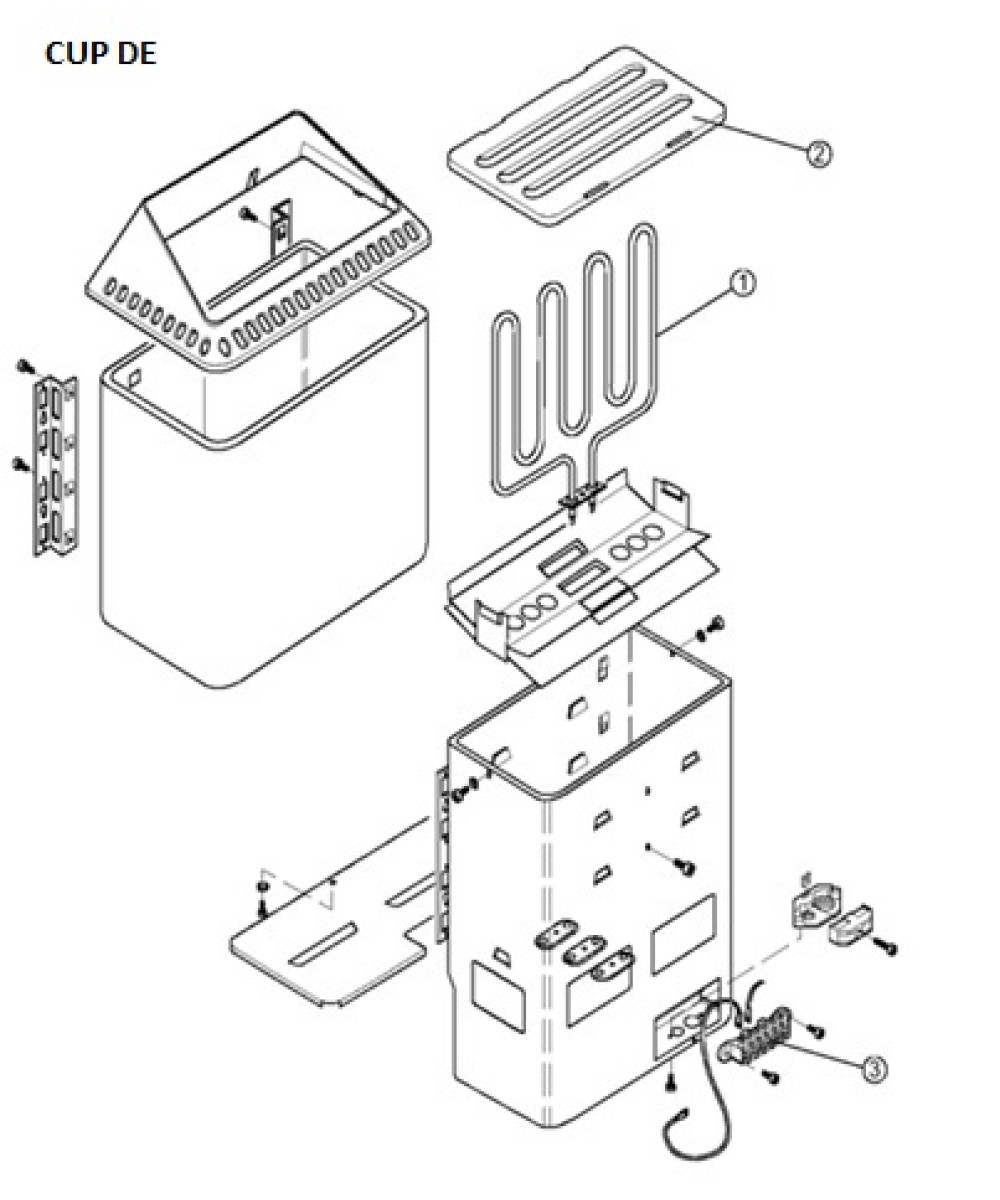 Spare parts for sauna heater model CUP D | Helo