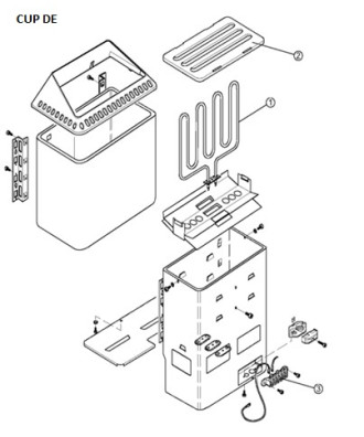 Spare parts for sauna heater model CUP D | Helo