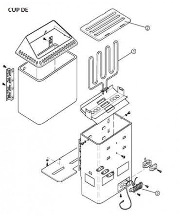 Spare parts for sauna heater model CUP D | Helo