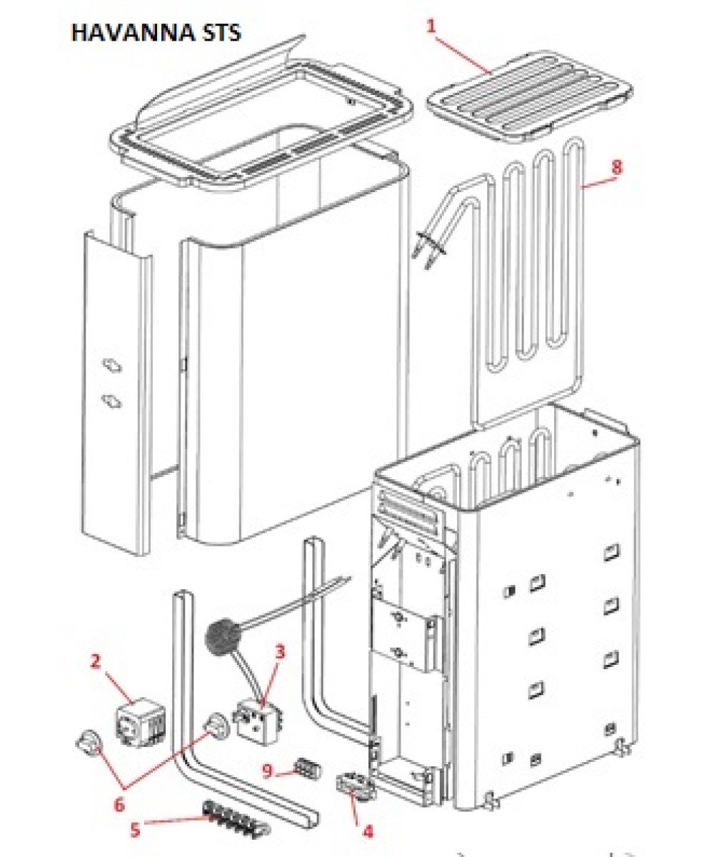 Spare parts for sauna heater model HAVANNA STS | Helo