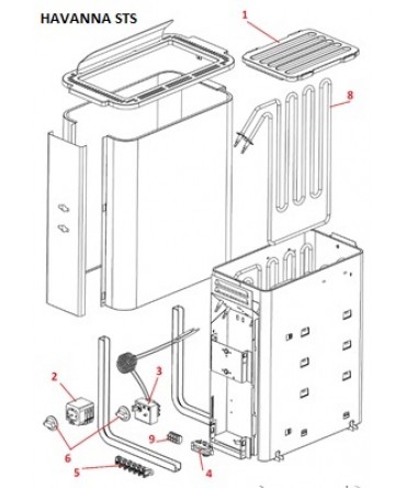 Spare parts for sauna heater model HAVANNA STS | Helo