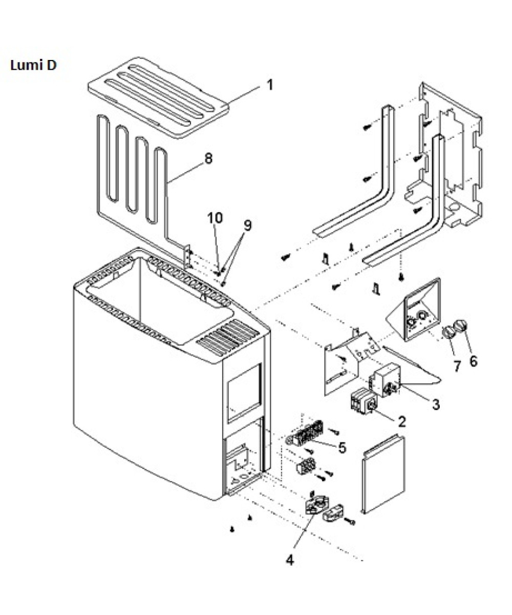 Spare parts for sauna heater model LUMI D | Helo