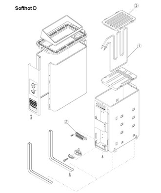 Spare parts for sauna heater model SOFTHOT D | Helo